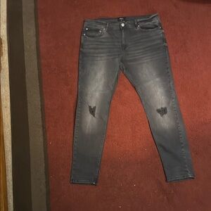 Men's Distressed Gray Jeans